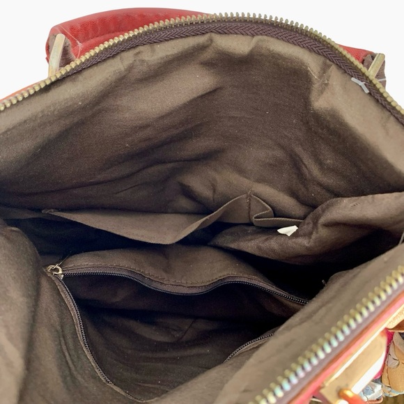 Pink and Blue Floral Shoulder Bag with Textured Design - Picture 3 of 7